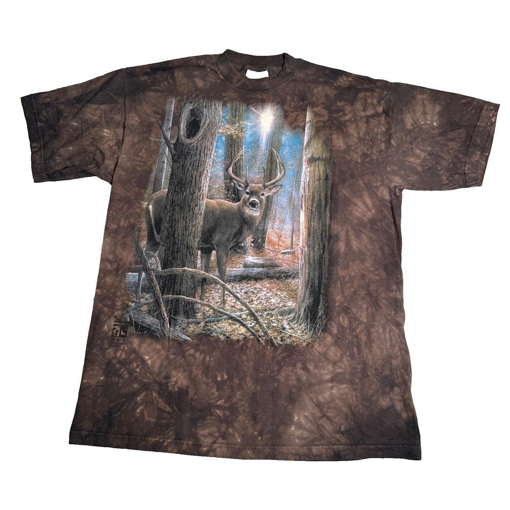 Vintage The Mountain Deer Tie-Dye Shirt Mens‎ XL Buck Forest Wildlife 90s Tee
